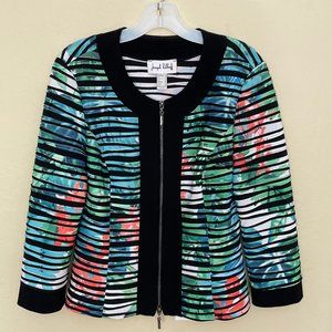 Colorful Zip Jacket by Joseph Ribkoff Size 8